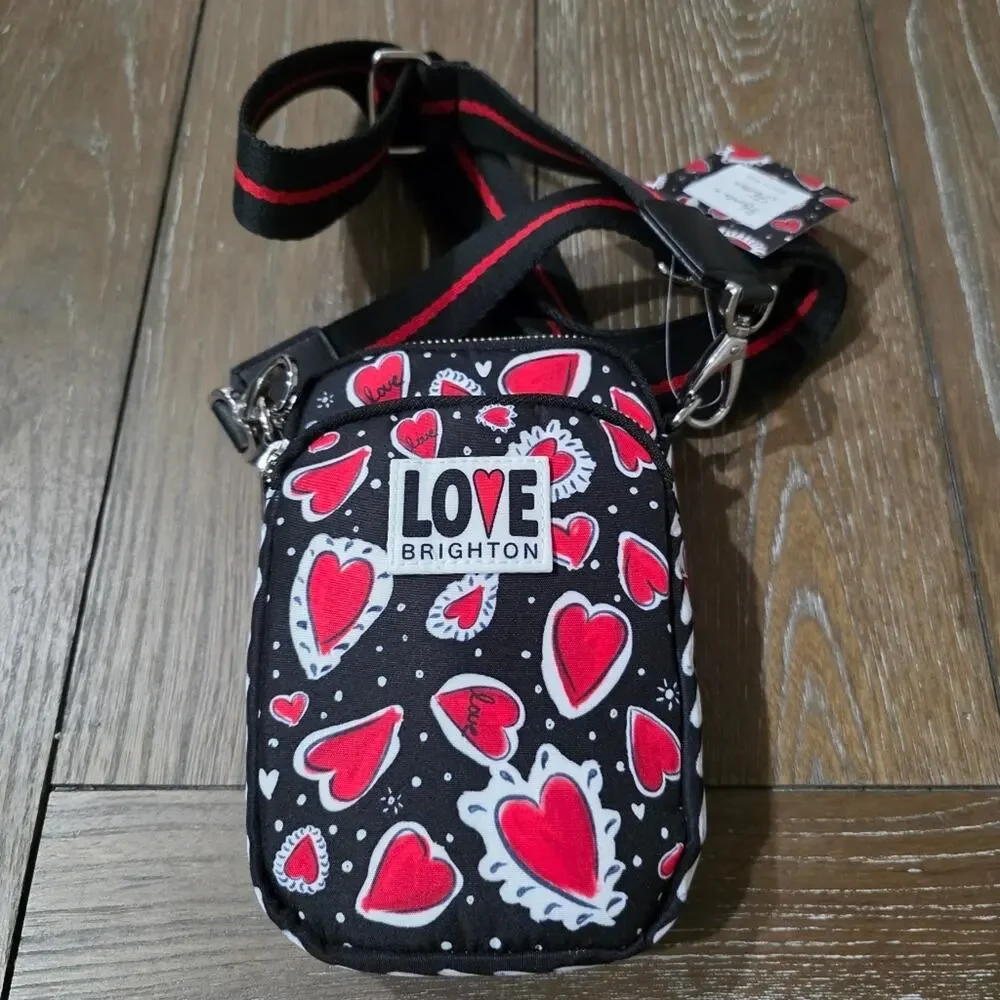 Brighton Hearts A Flutter Utility Crossbody Bag, NWT